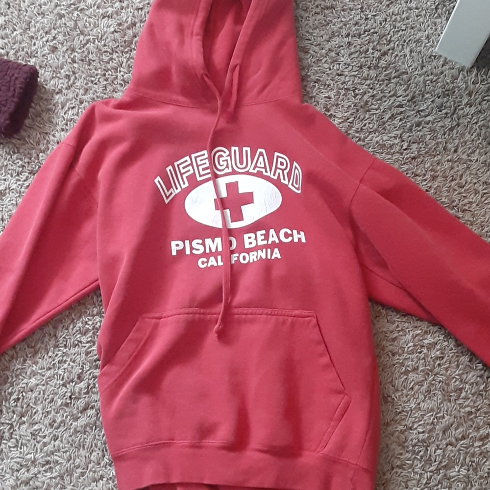 Red life guard hoodie